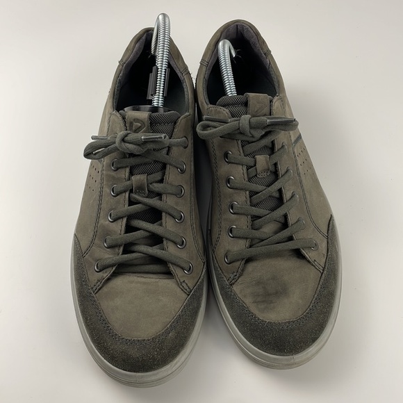 ECCO | Soft 7 Classic Low Size 11 Mens 006972 Gray Black Leather Casual Sneakers - Picture 2 of 11